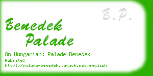 benedek palade business card